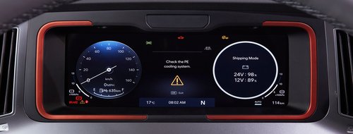 Detail of Hyundai XCIENT digital gauge cluster