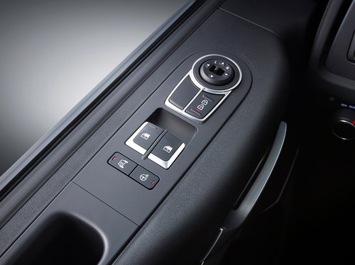 Close up of Hyundai XCIENT's easy controls for driver convenience